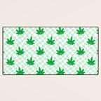 Funny retro weed leaf cartoon sticker pattern Desk Mat Gallery Image 3