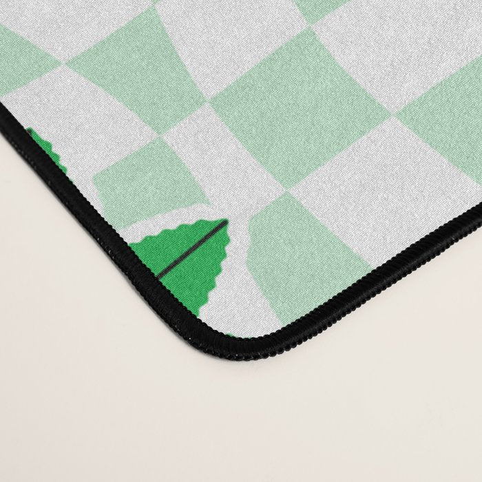 Funny retro weed leaf cartoon sticker pattern Desk Mat Gallery Image 4