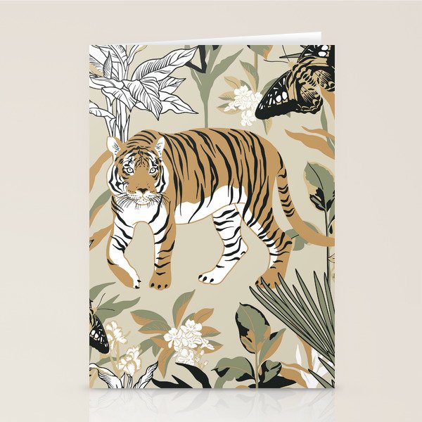 animalistic seamless pattern with tigers in the jungle Stationery Card Gallery Image 2