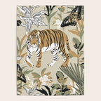 animalistic seamless pattern with tigers in the jungle Poster Gallery Image 4