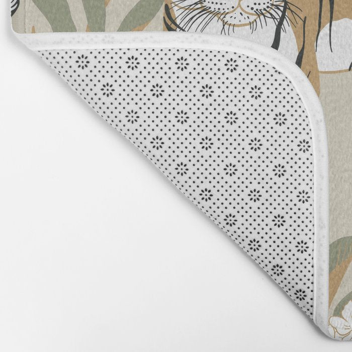 animalistic seamless pattern with tigers in the jungle Bath Mat Gallery Image 2
