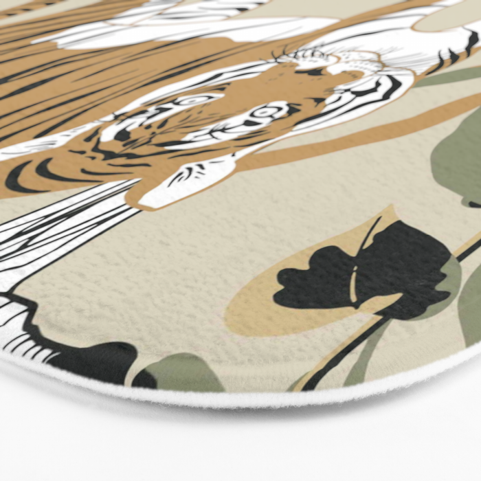animalistic seamless pattern with tigers in the jungle Bath Mat Gallery Image 3