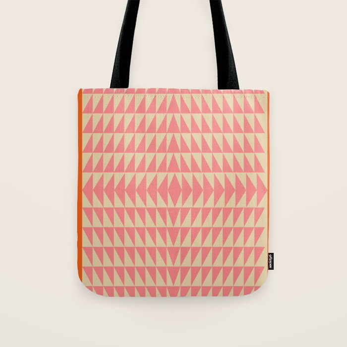 Bold Triangle Pattern in Pink and Orange Tote Bag Gallery Image 1