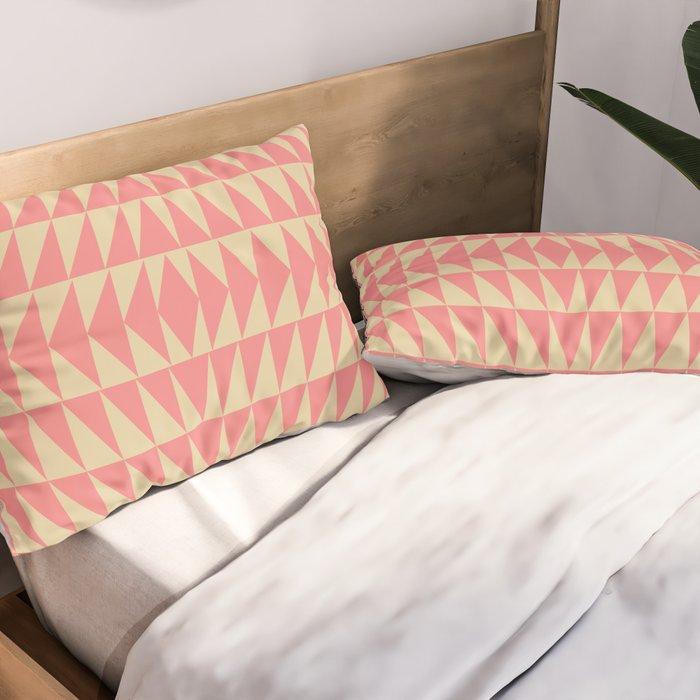 Bold Triangle Pattern in Pink and Orange Pillow Sham Gallery Image 2