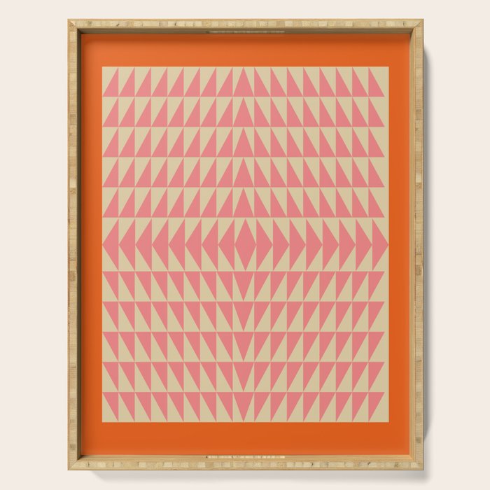 Bold Triangle Pattern in Pink and Orange Serving Tray Gallery Image 1