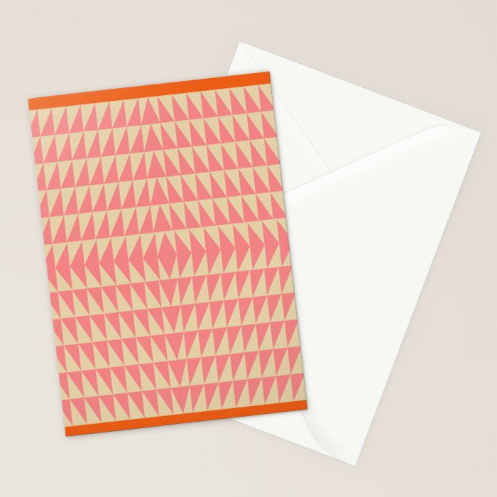 Bold Triangle Pattern in Pink and Orange Stationery Card Gallery Image 2