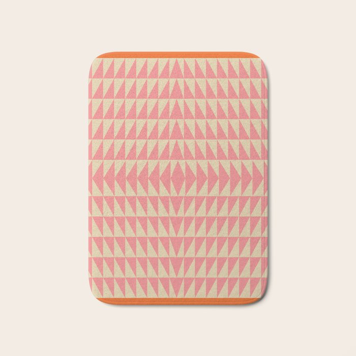 Bold Triangle Pattern in Pink and Orange Bath Mat Gallery Image 1