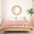 Bold Triangle Pattern in Pink and Orange Duvet Cover Gallery Image 3