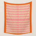 Bold Triangle Pattern in Pink and Orange Wall Tapestry Gallery Image 4