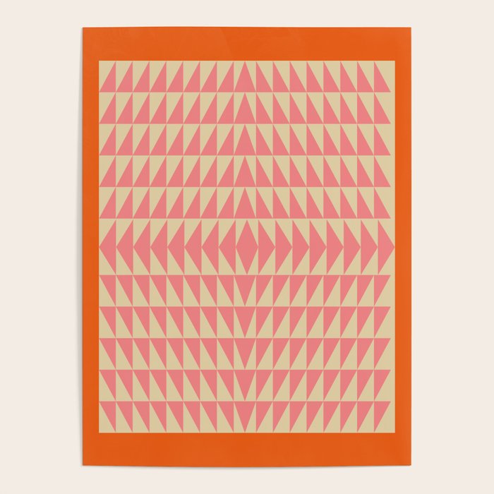 Bold Triangle Pattern in Pink and Orange Poster Gallery Image 4