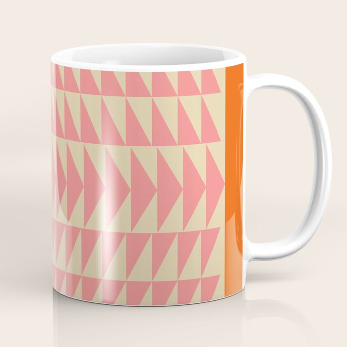 Bold Triangle Pattern in Pink and Orange Coffee Mug Gallery Image 1