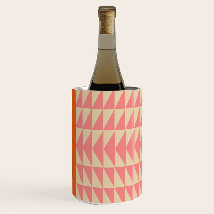 Bold Triangle Pattern in Pink and Orange Wine Chiller Gallery Image 2