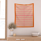 Bold Triangle Pattern in Pink and Orange Wall Tapestry Gallery Image 2