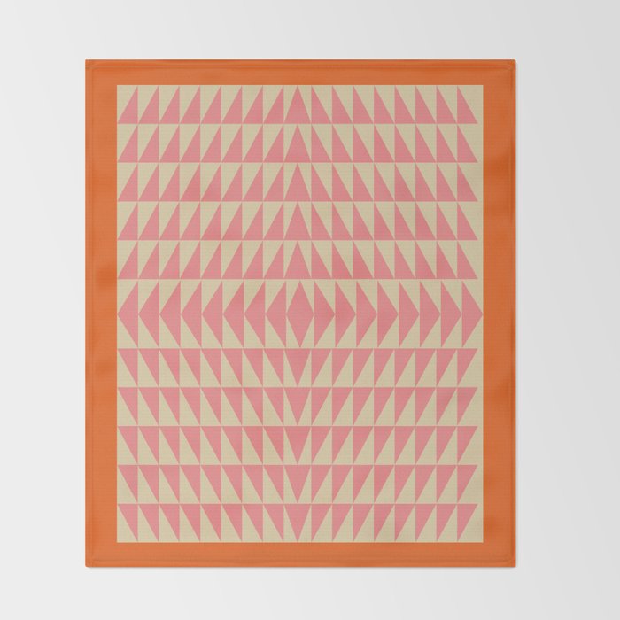 Bold Triangle Pattern in Pink and Orange Throw Blanket Gallery Image 2
