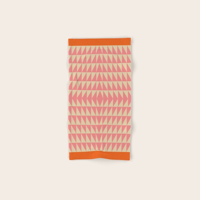 Bold Triangle Pattern in Pink and Orange Towels Gallery Image 1