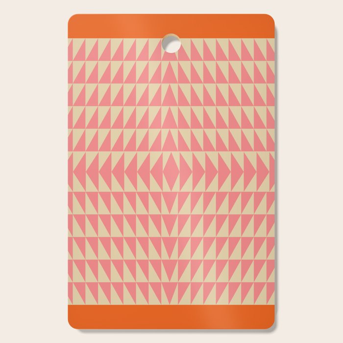 Bold Triangle Pattern in Pink and Orange Cutting Board Gallery Image 1