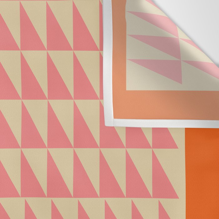 Bold Triangle Pattern in Pink and Orange Wall Tapestry Gallery Image 3