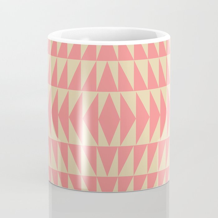 Bold Triangle Pattern in Pink and Orange Coffee Mug Gallery Image 4