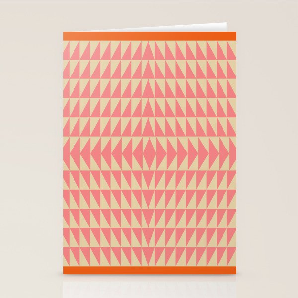 Bold Triangle Pattern in Pink and Orange Stationery Card Gallery Image 2