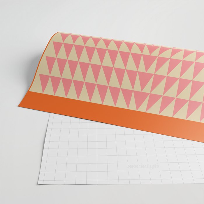 Bold Triangle Pattern in Pink and Orange Wrapping Paper Gallery Image 2
