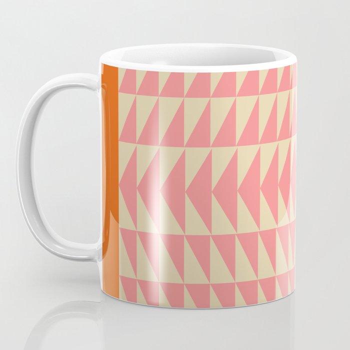 Bold Triangle Pattern in Pink and Orange Coffee Mug Gallery Image 3