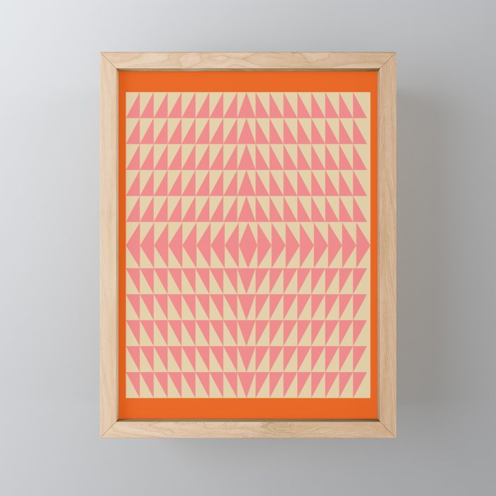 Bold Triangle Pattern in Pink and Orange Mini Art Print Gallery Image 1