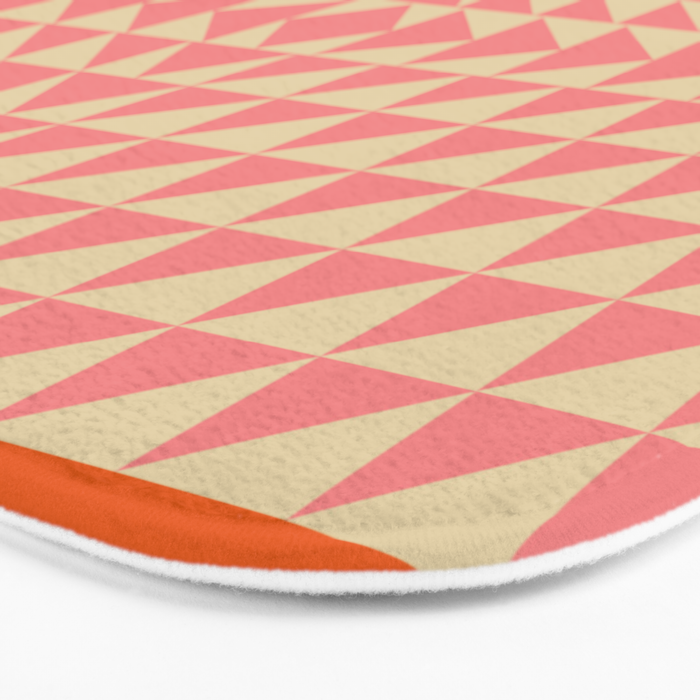 Bold Triangle Pattern in Pink and Orange Bath Mat Gallery Image 3