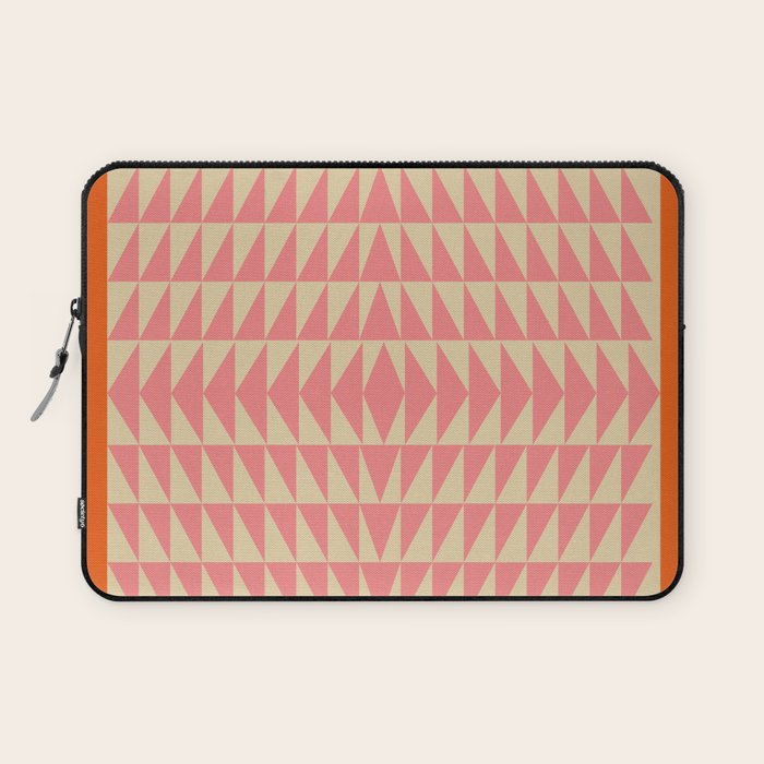 Bold Triangle Pattern in Pink and Orange Laptop Sleeve Gallery Image 1