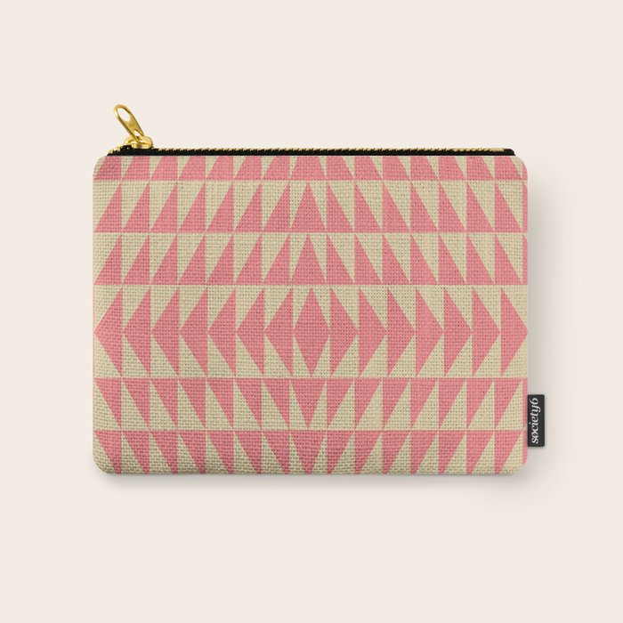 Bold Triangle Pattern in Pink and Orange Carry All Pouch Gallery Image 1
