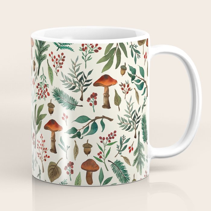 Mushroom Forest Pattern Coffee Mug Gallery Image 1