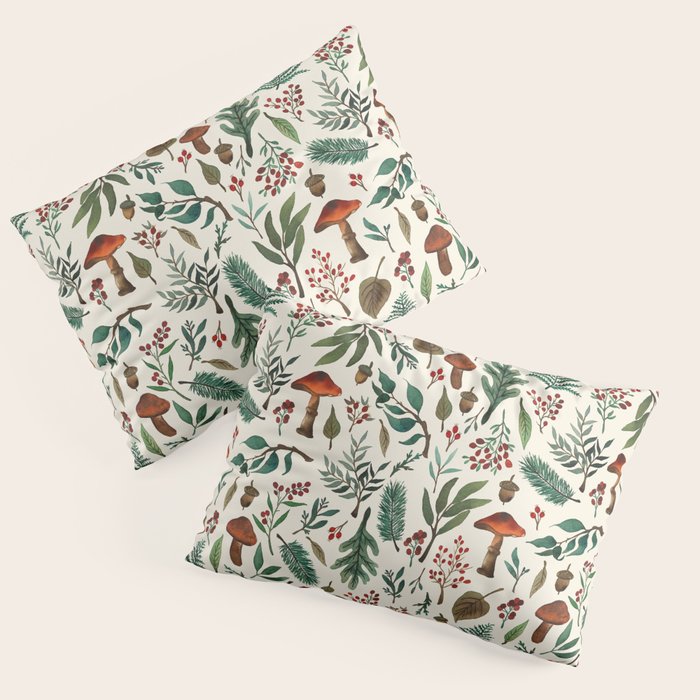 Mushroom Forest Pattern Pillow Sham Gallery Image 3