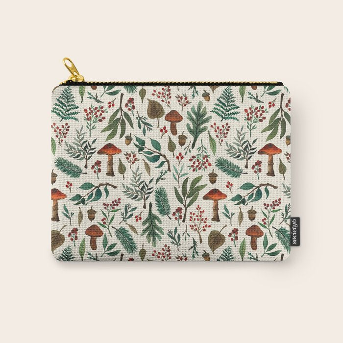 Mushroom Forest Pattern Carry All Pouch Gallery Image 1