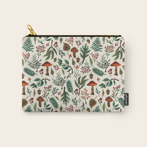 Mushroom Forest Pattern Carry All Pouch