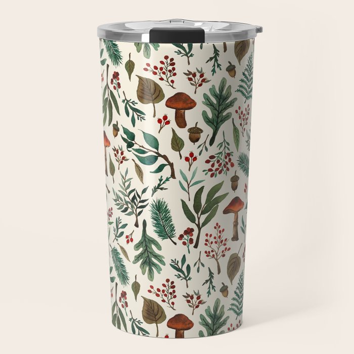 Mushroom Forest Pattern Travel Mug Gallery Image 1