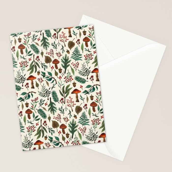 Mushroom Forest Pattern Stationery Card Gallery Image 2