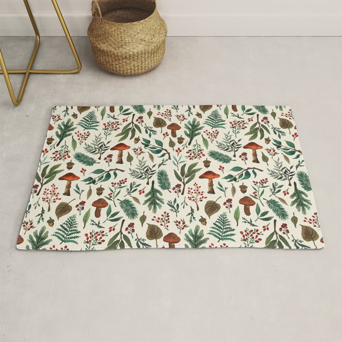Mushroom Forest Pattern Rug Gallery Image 1