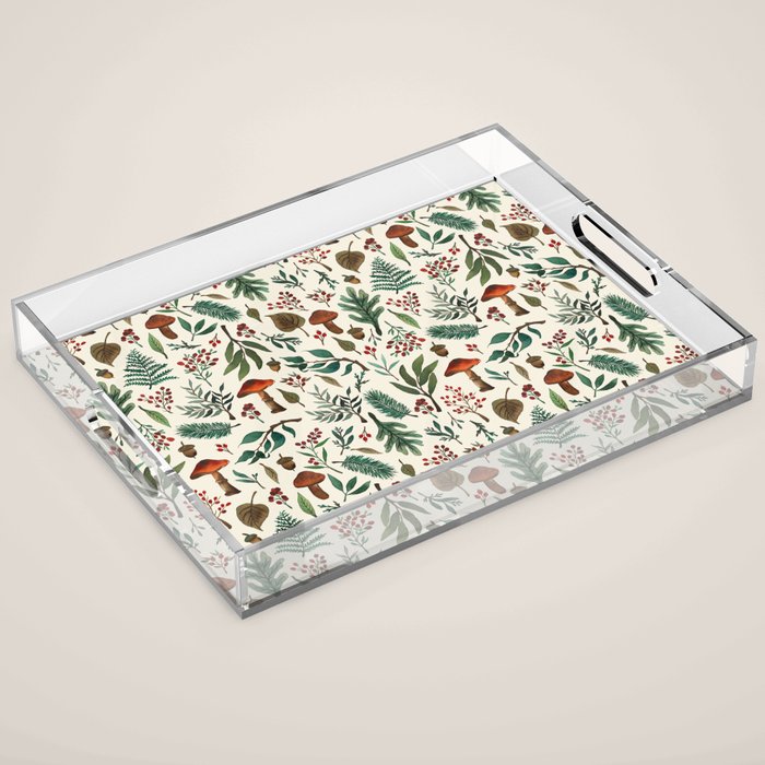 Mushroom Forest Pattern Acrylic Tray Gallery Image 1
