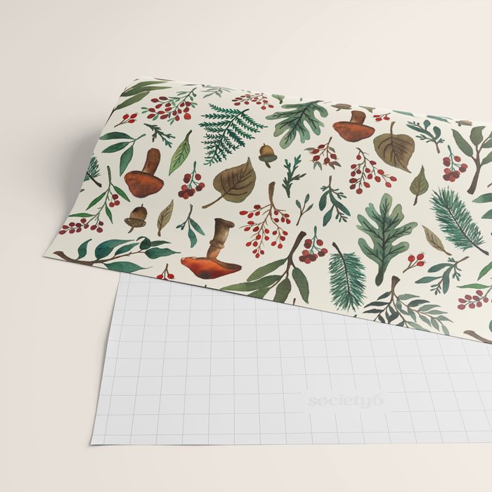 Mushroom Forest Pattern Wrapping Paper Gallery Image 2