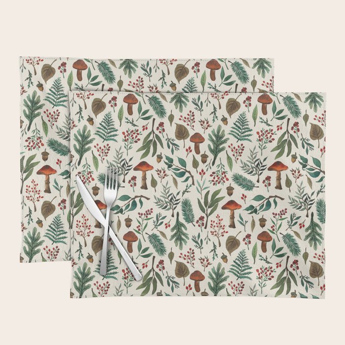 Mushroom Forest Pattern Placemat Gallery Image 1