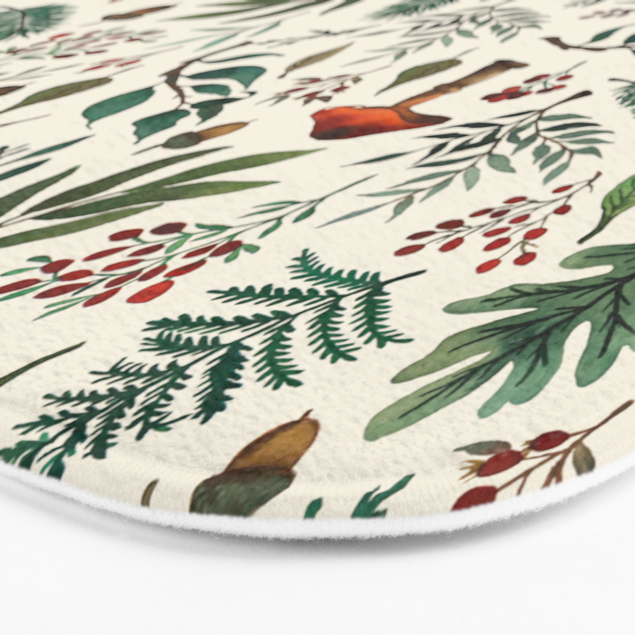 Mushroom Forest Pattern Bath Mat Gallery Image 3