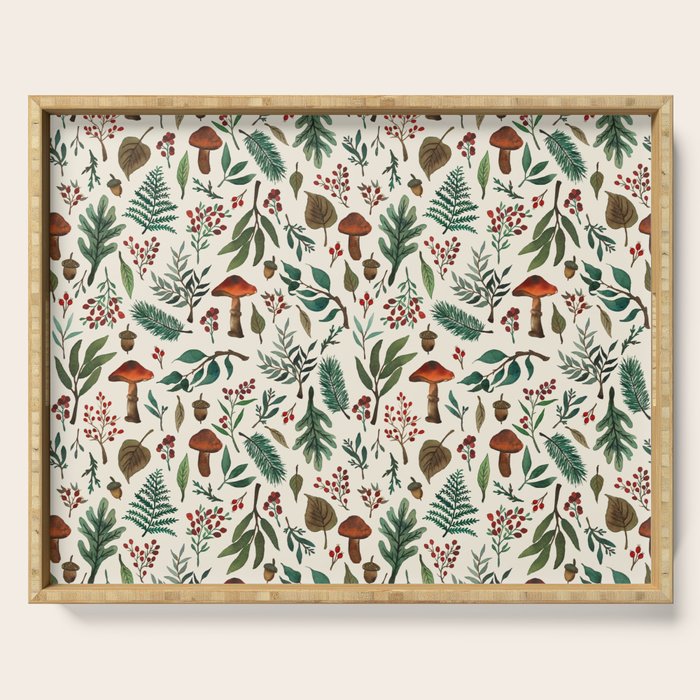 Mushroom Forest Pattern Serving Tray Gallery Image 1