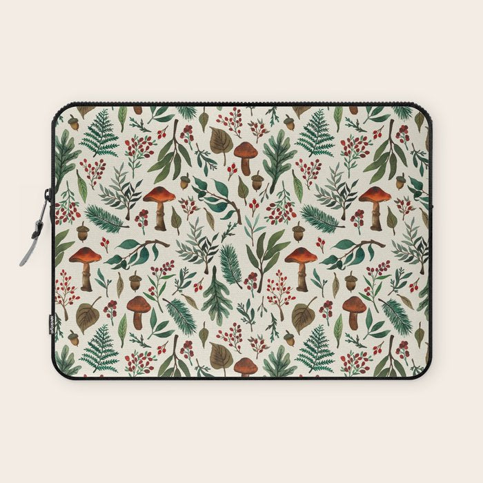 Mushroom Forest Pattern Laptop Sleeve Gallery Image 1