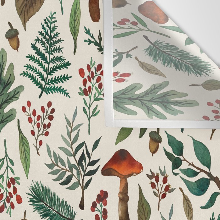 Mushroom Forest Pattern Wall Tapestry Gallery Image 3