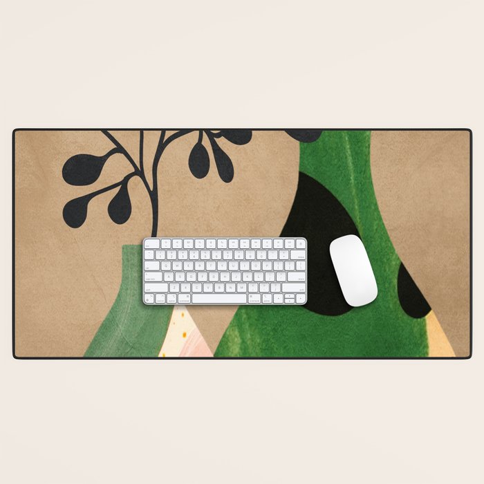 Modern Abstract Vases with Plant 1 Desk Mat Gallery Image 1