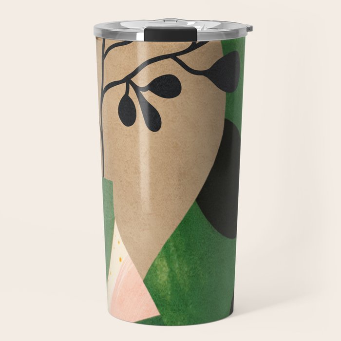 Modern Abstract Vases with Plant 1 Travel Mug Gallery Image 1
