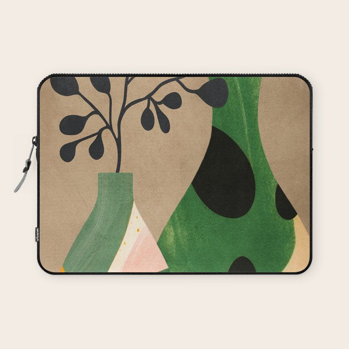Modern Abstract Vases with Plant 1 Laptop Sleeve Gallery Image 1