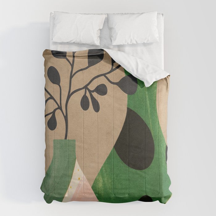 Modern Abstract Vases with Plant 1 Comforter Gallery Image 6