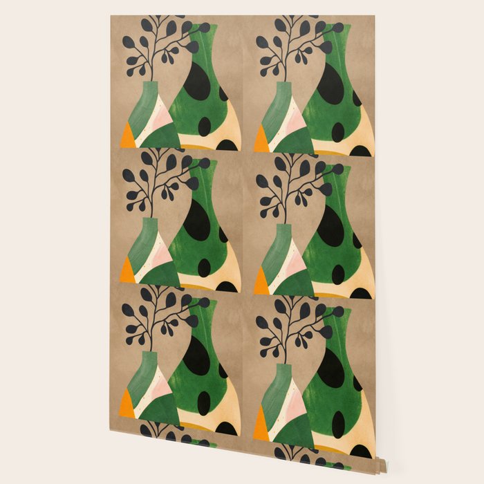 Modern Abstract Vases with Plant 1 Wallpaper Gallery Image 2