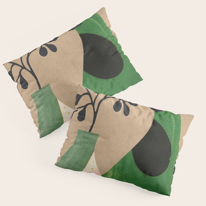 Modern Abstract Vases with Plant 1 Pillow Sham Gallery Image 3