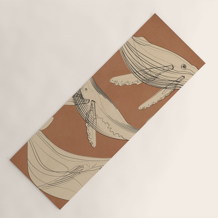 Modern Minimalist Abstract Whales 2 Yoga Mat Gallery Image 1
